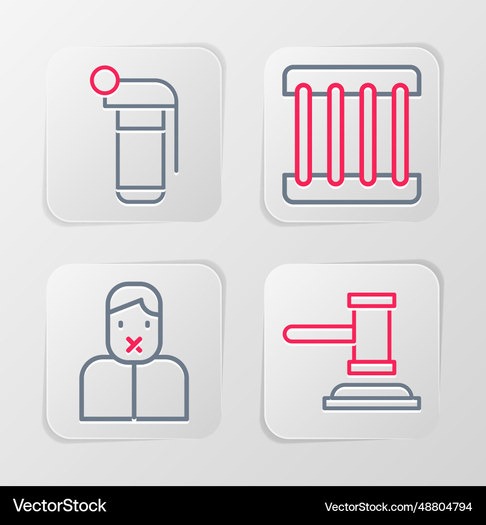 Set line judge gavel censor and freedom of speech Set line judge gavel censor and freedom of speech vector image