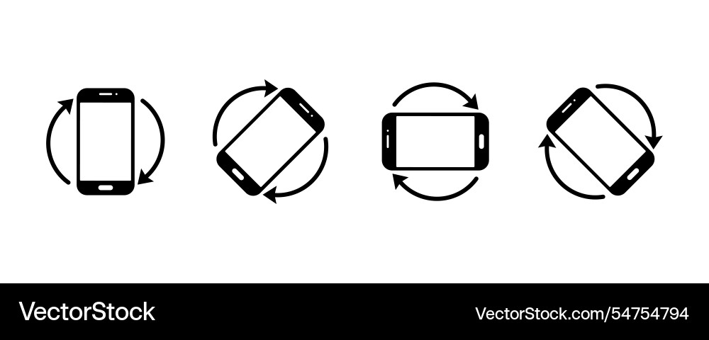 Smartphone rotation icons or phone rotate set Smartphone rotation icons or phone rotate set vector image