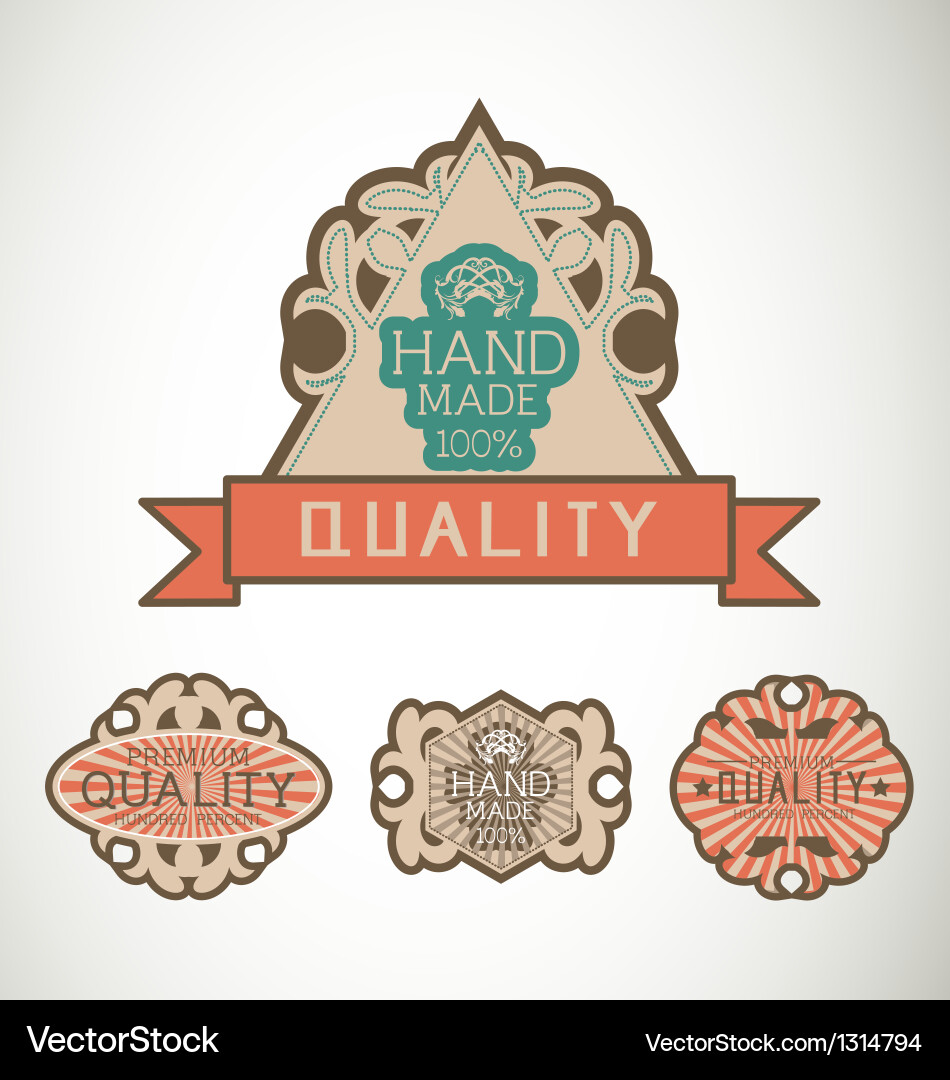 Vintage label style with four design element vector image