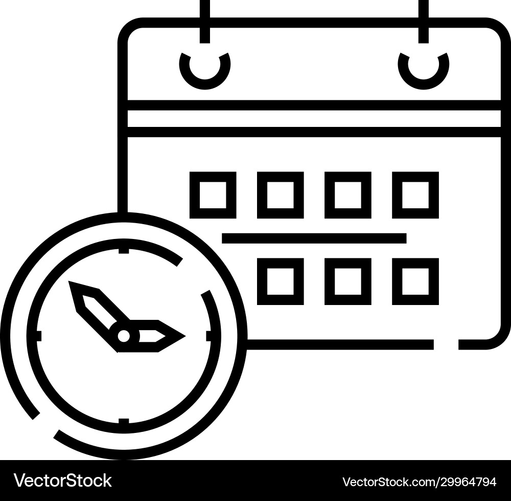 Work schedule line icon concept sign outline – Royalty-Free Vector |  VectorStock, image size:1000x979