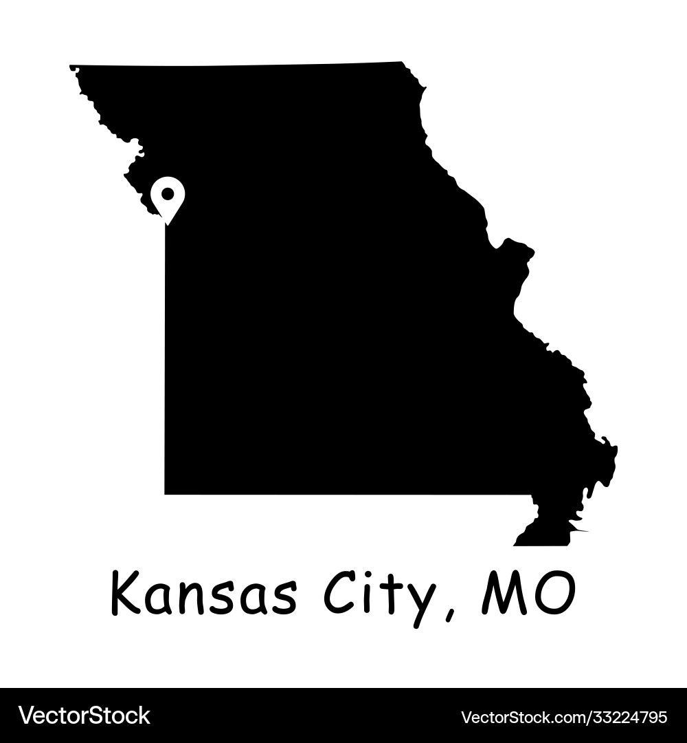 1307 kansas city mo on missouri state map Vector Image