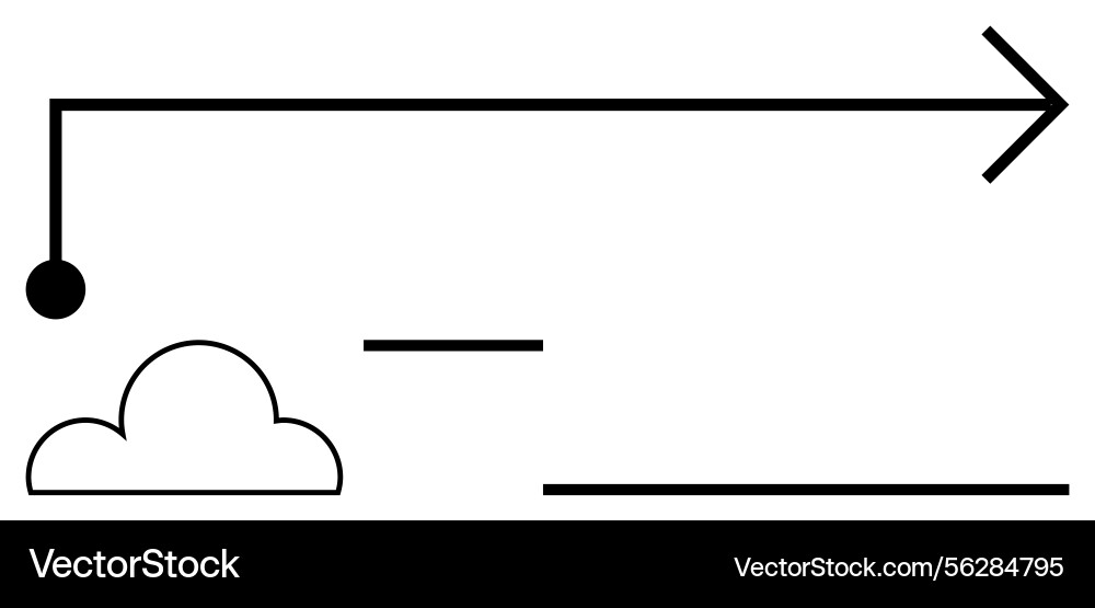 Abstract arrow movement with cloud and minimalist Abstract arrow movement with cloud and minimalist vector image