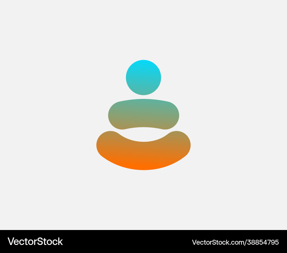 Abstract gradient yoga man logo template person Abstract gradient yoga man logo template person vector image