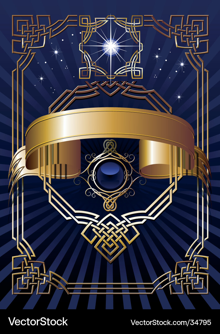 Celestial Frames - Golden Rays Vector Image