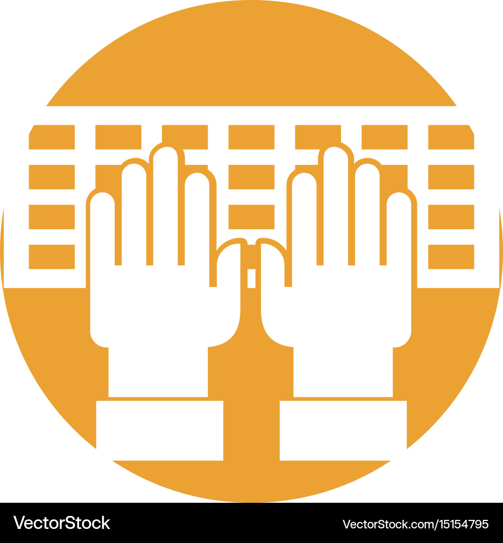Computer keyboard with hands user Vector Image