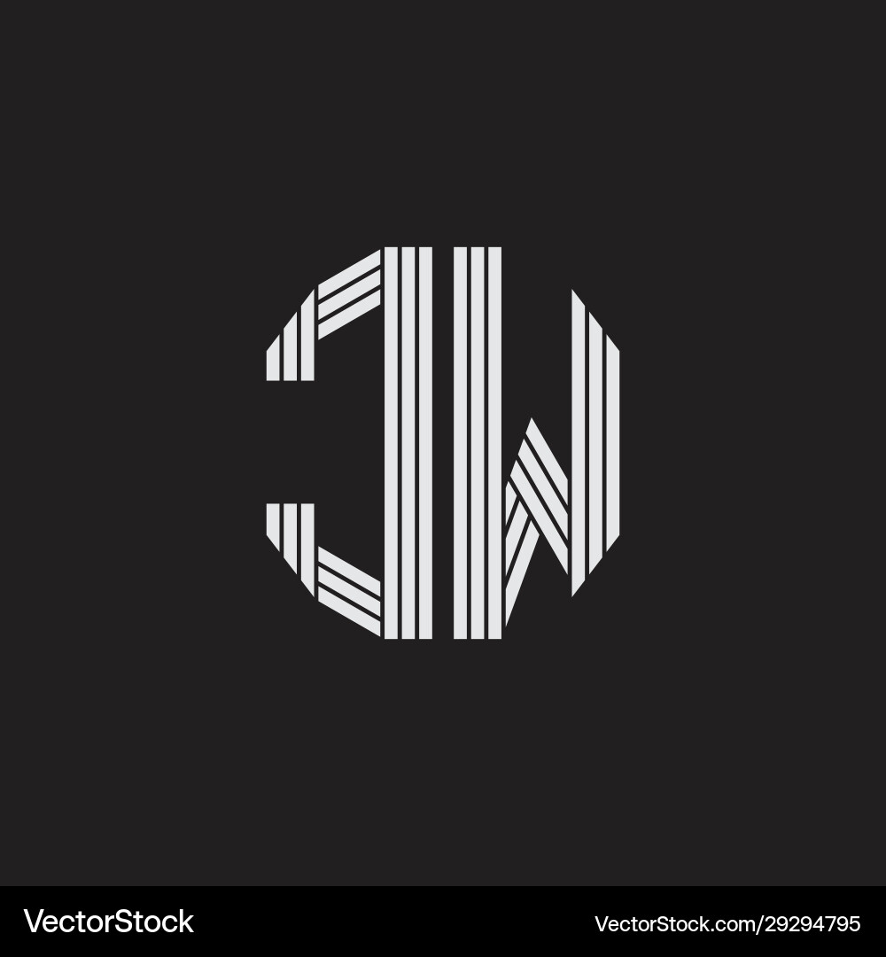 Cw logo monogram with outline style linked Cw logo monogram with outline style linked Vector Image