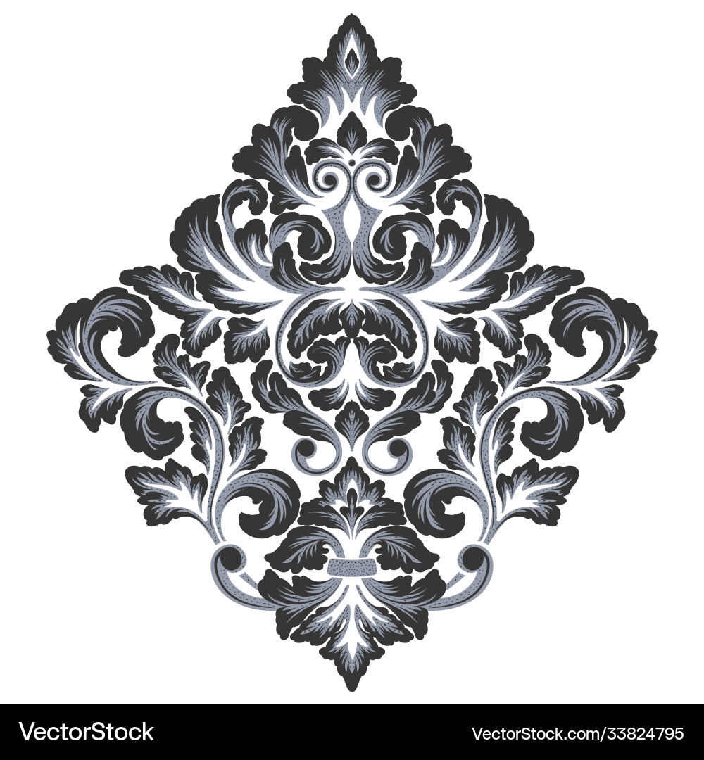 Damask element isolated central Damask element isolated central vector image