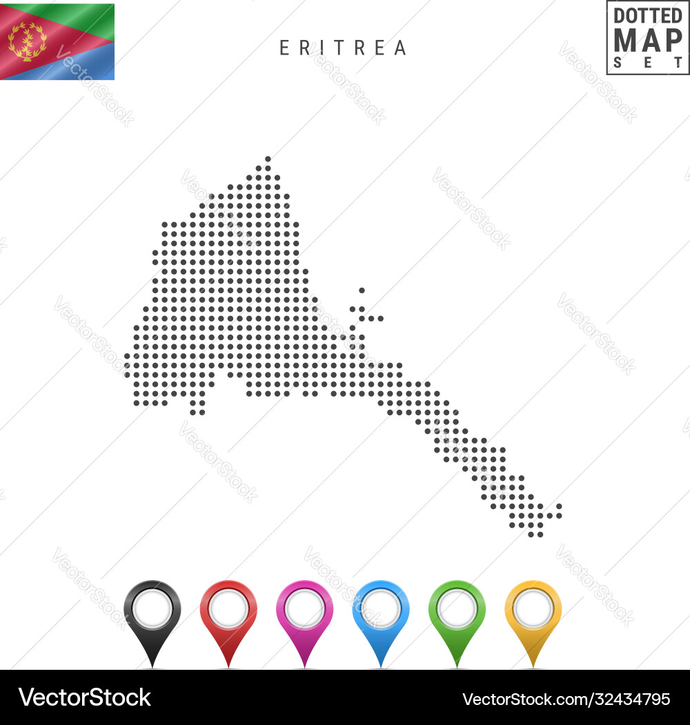 Dotted map eritrea simple silhouette Vector Image