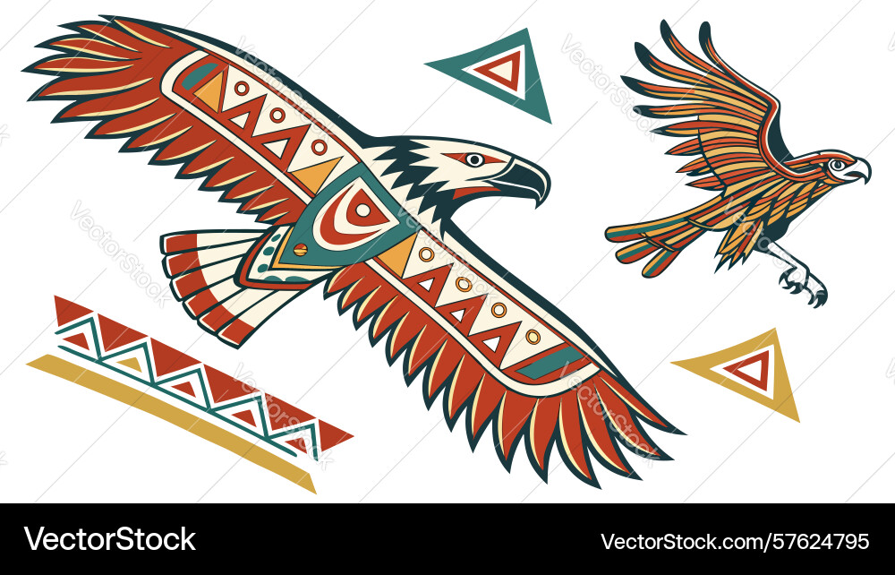 Dynamic eagle tribal pattern design generative ai Vector Image
