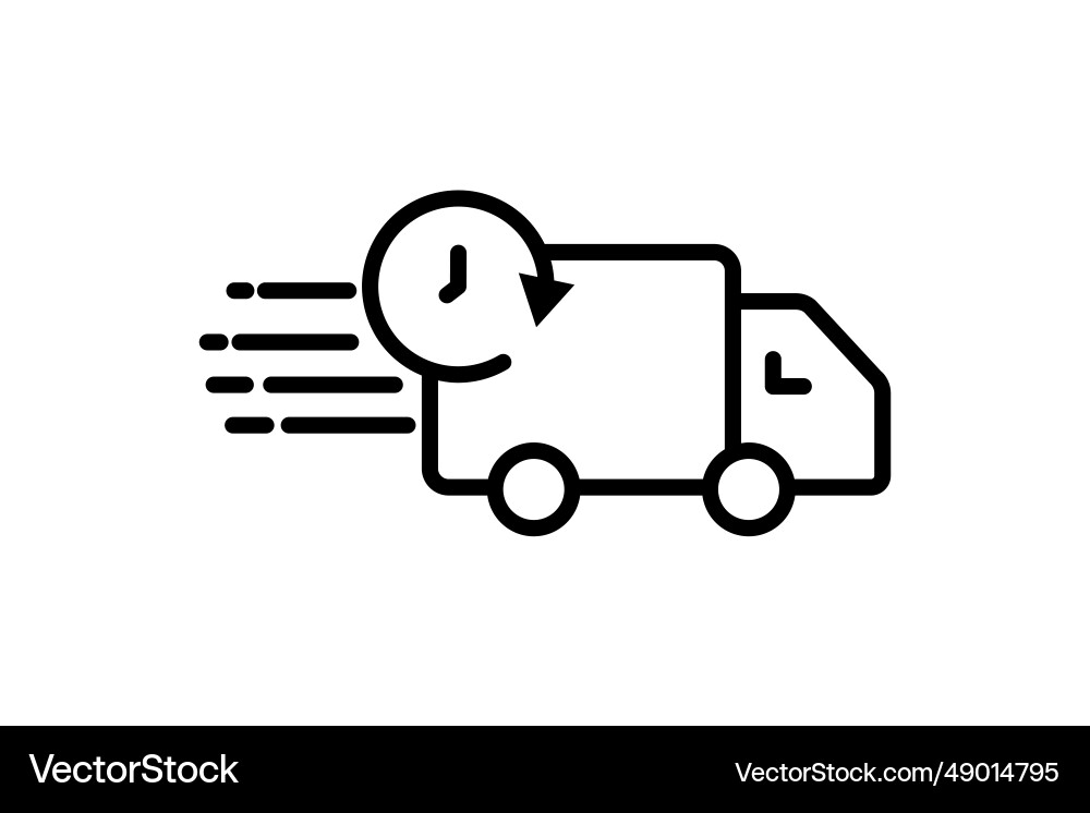 Express icon delivery car with clock related Vector Image