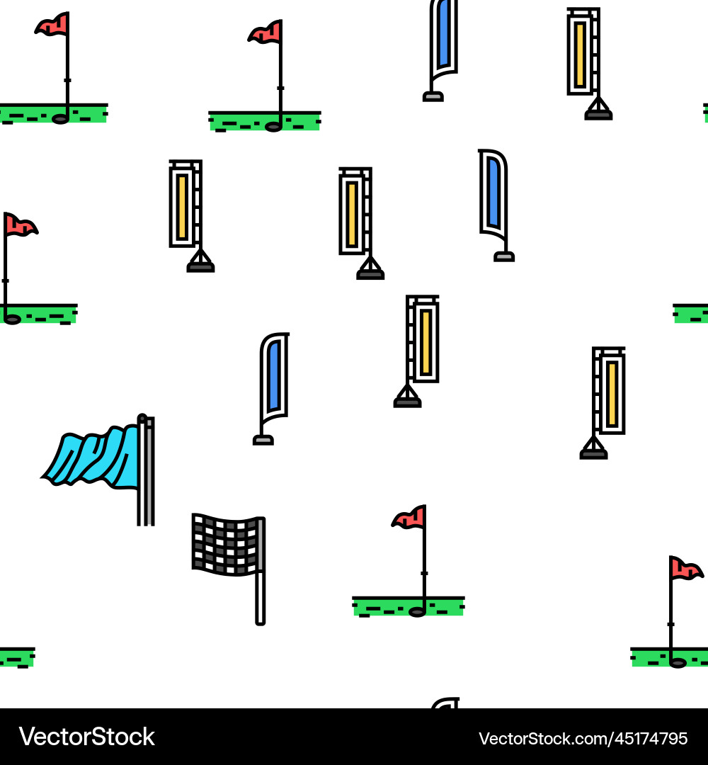 Flag start web pennant map seamless pattern vector image