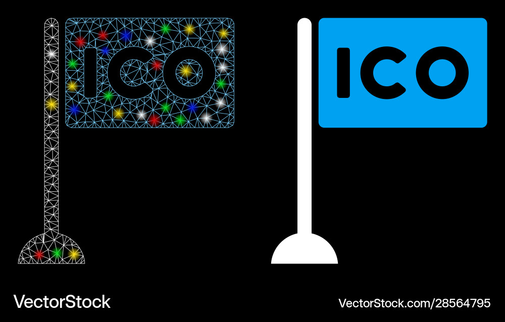 Flare mesh 2d ico rectangle flag icon with flash Vector Image