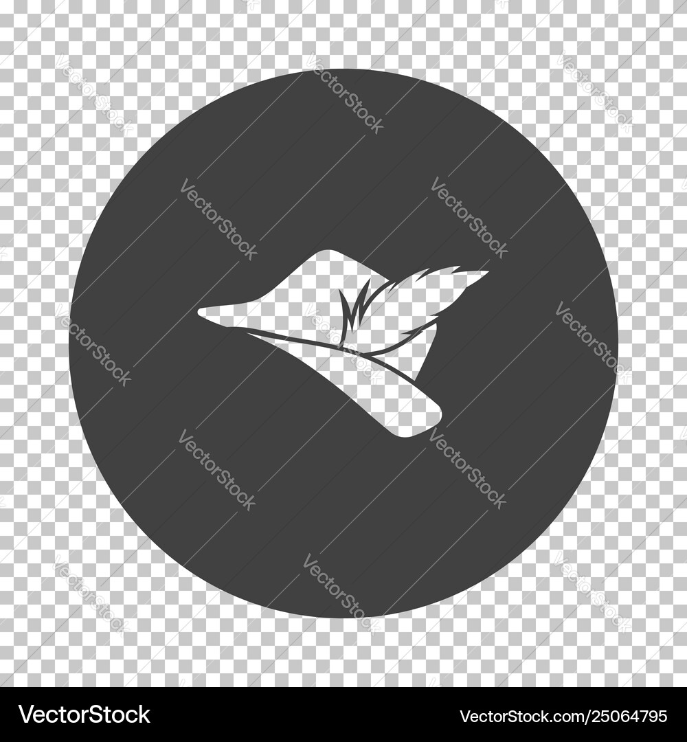 Hunter hat with feather icon Hunter hat with feather icon vector image