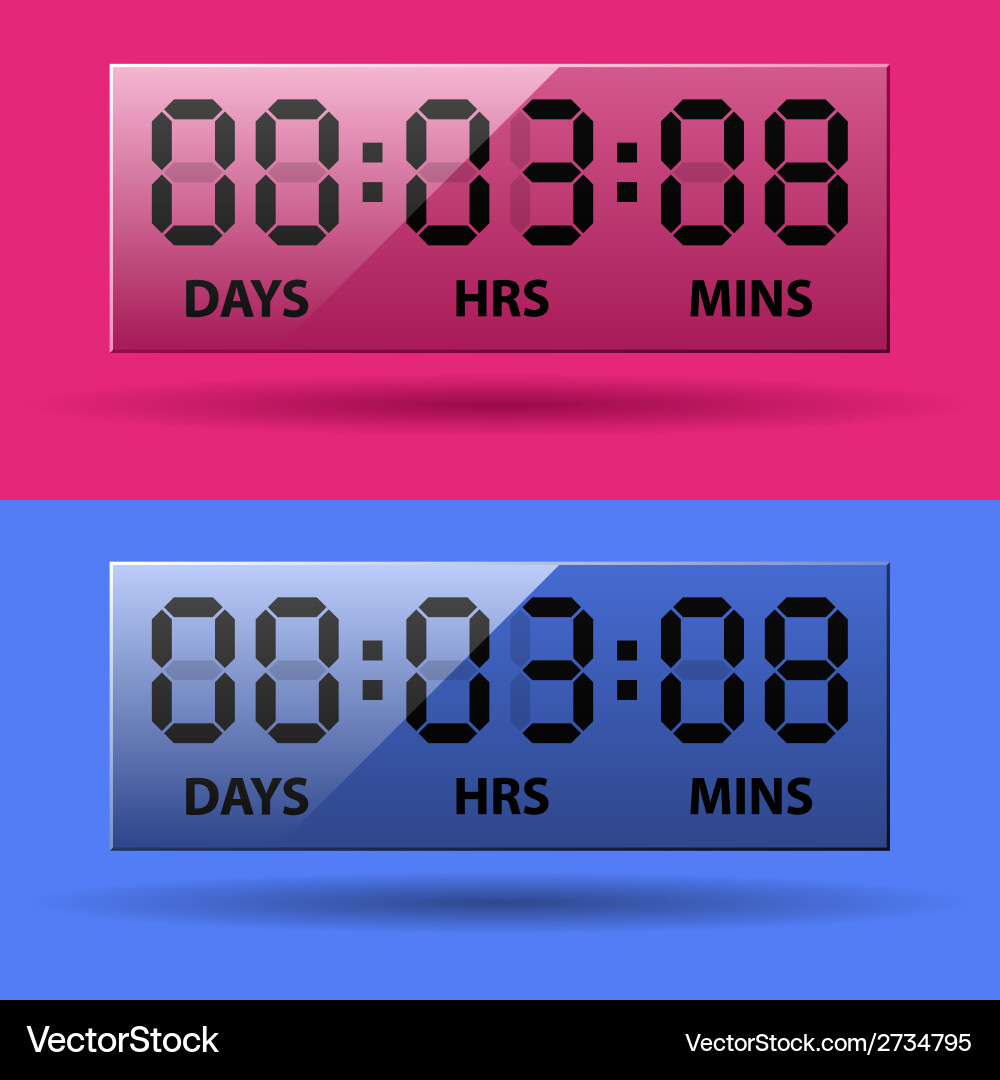 Lcd counter - countdown timer vector image