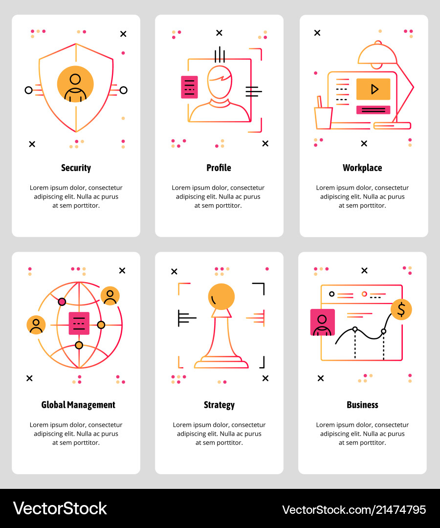 Line art web and mobile app template set Line art web and mobile app template set Vector Image