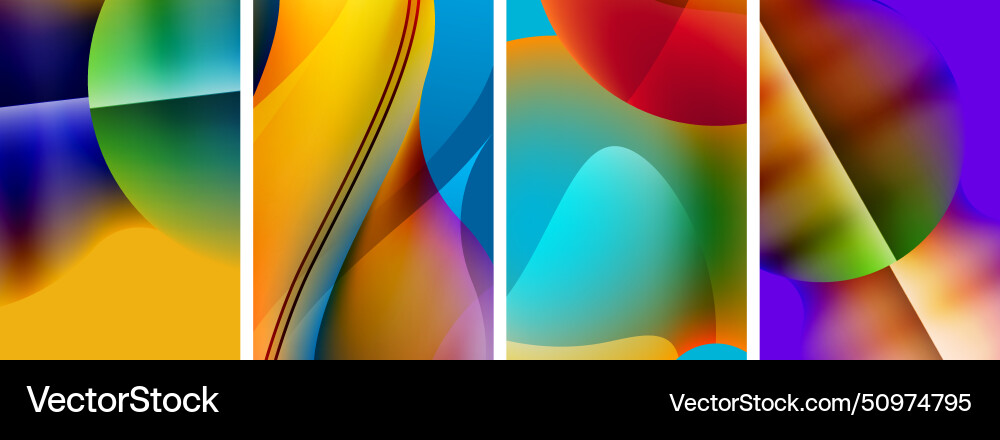 Liquid abstract shapes with gradient colors Liquid abstract shapes with gradient colors Vector Image