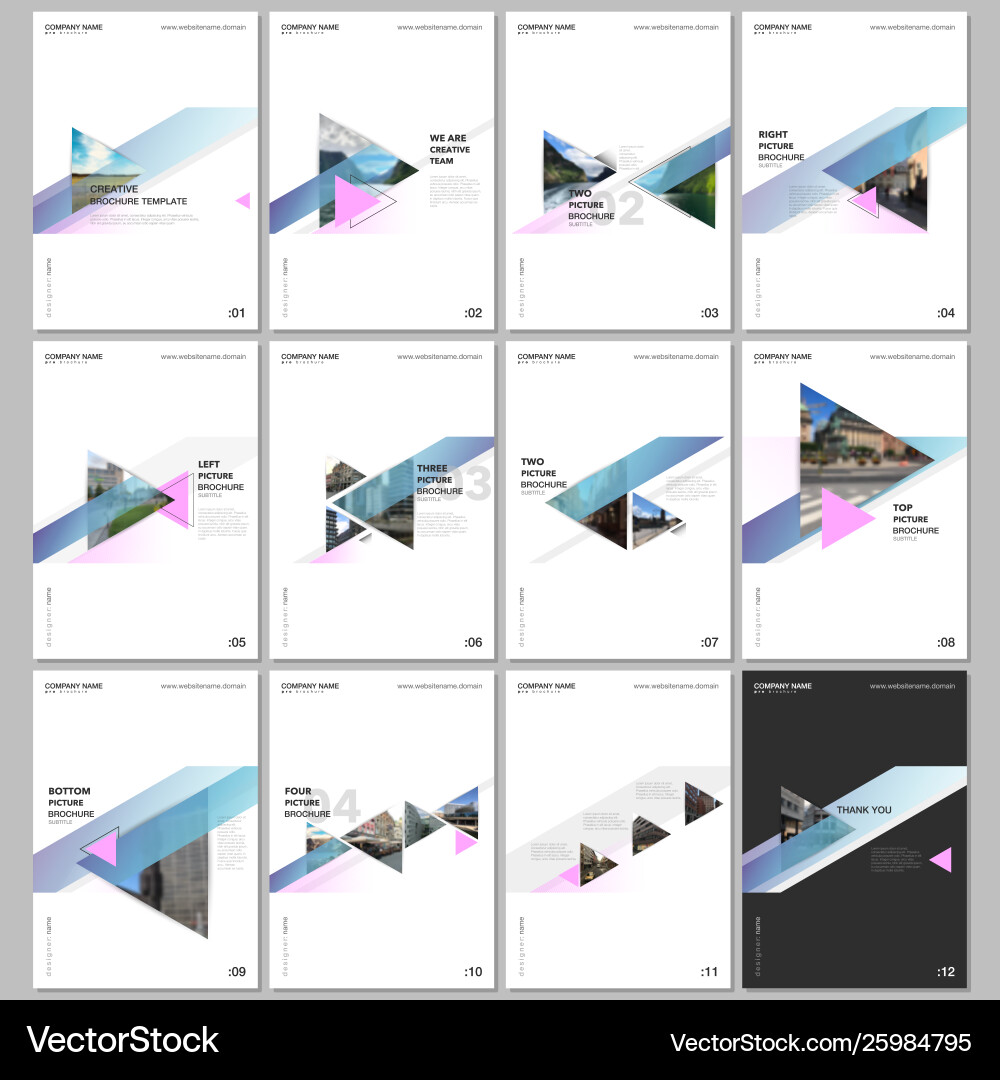 Minimal brochure templates with colorful gradient Minimal brochure templates with colorful gradient vector image
