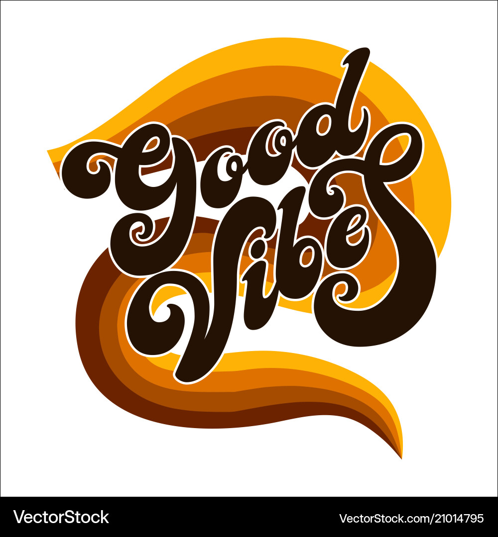 Modern Hand Lettered Vibes vector image