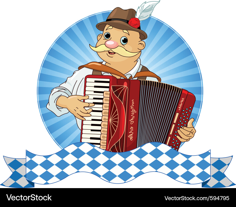 Oktoberfest Accordion Player Vector Image