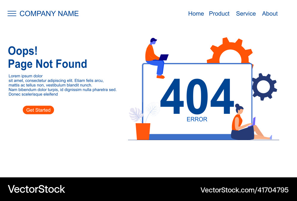 Page not found metaphor error 404 creative vector image