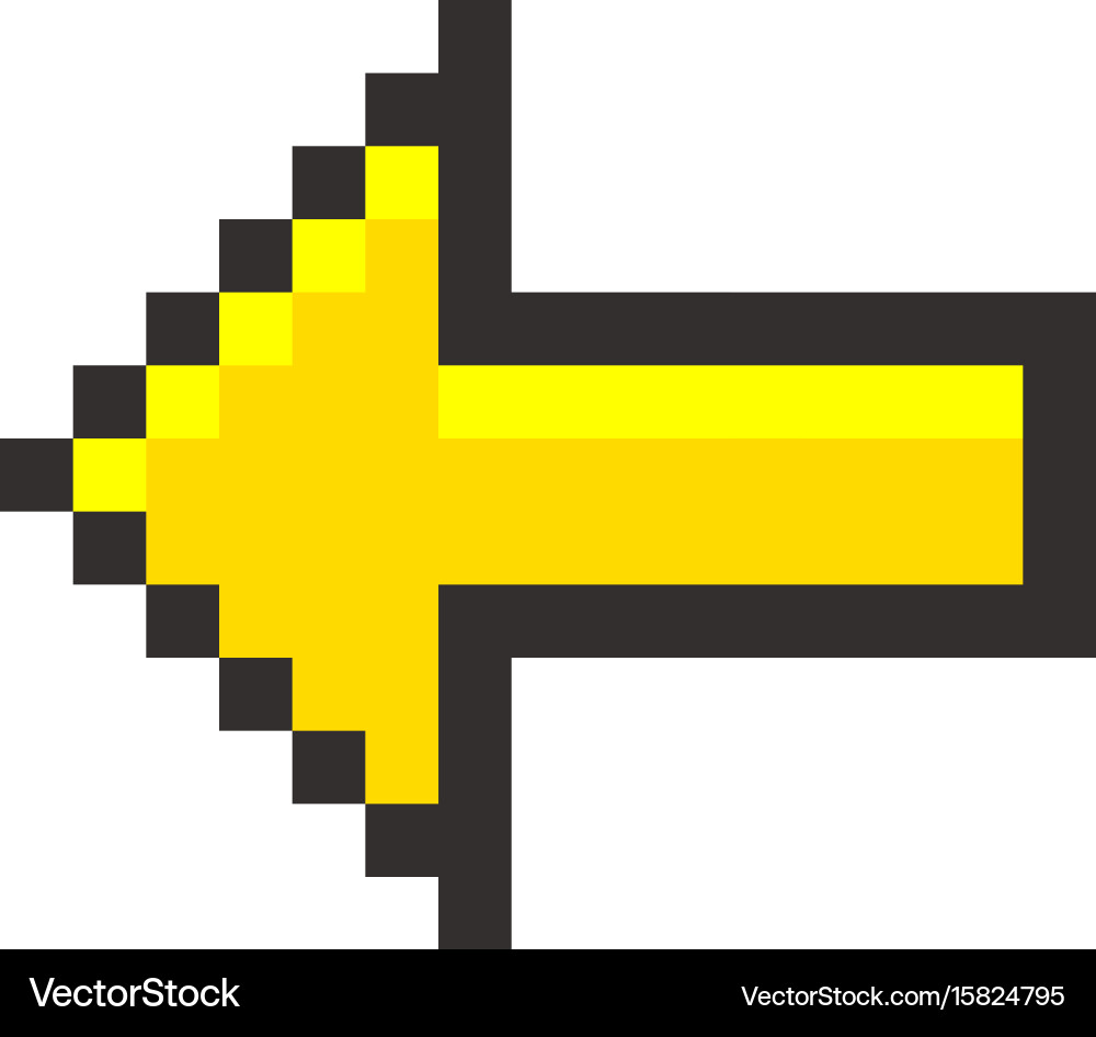 Pixel arrow pointer icon link marker vector image