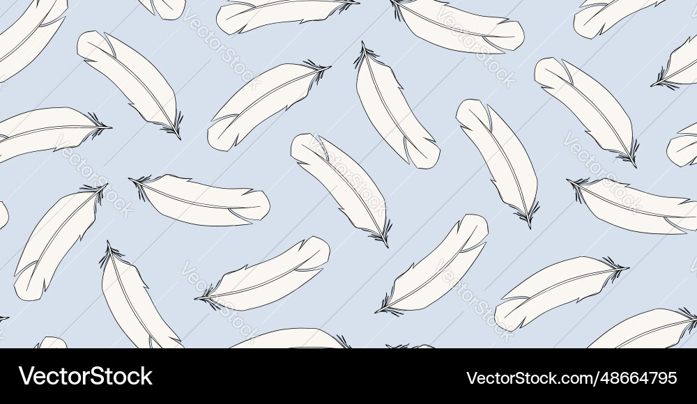Seamless pattern with feathers Seamless pattern with feathers vector image