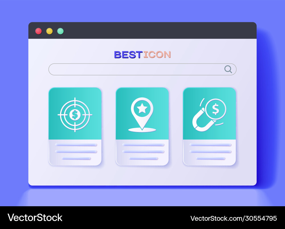 Set map pointer with star target dollar Set map pointer with star target dollar vector image