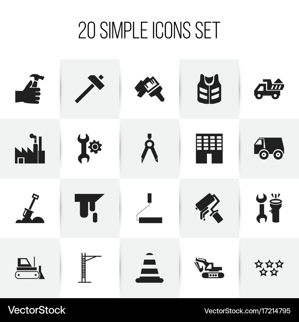Set of 20 editable structure icons includes vector image