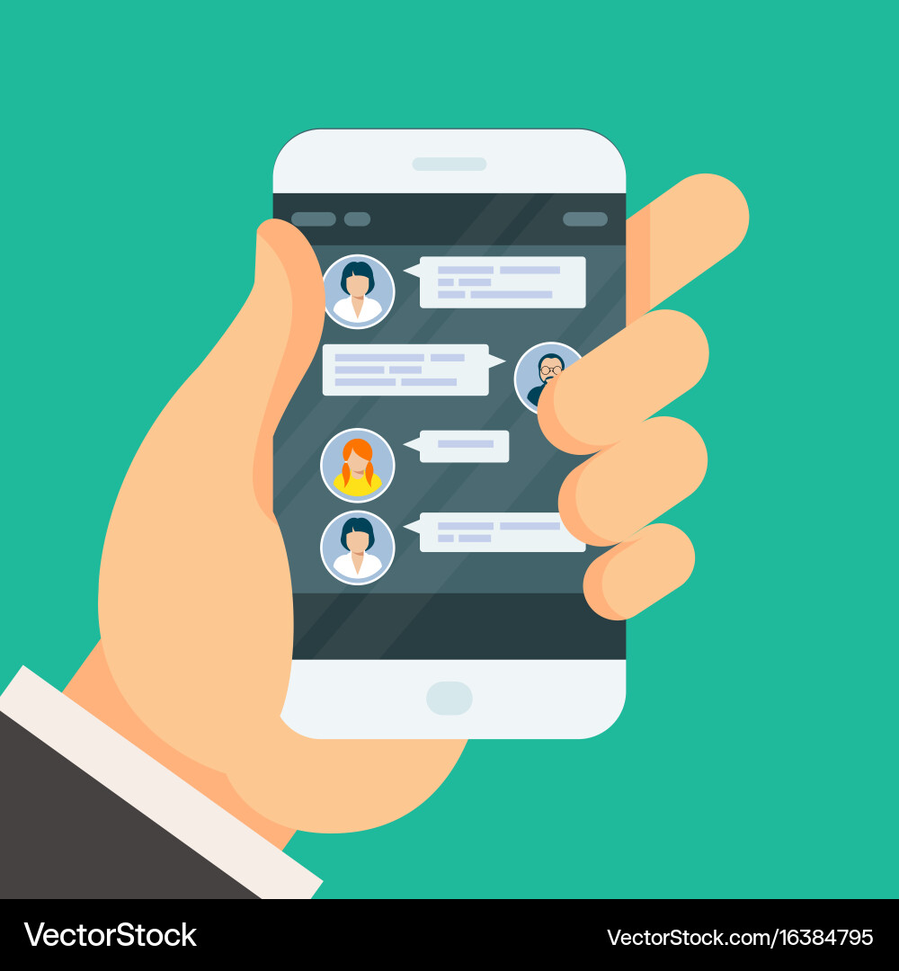 Smartphone Chatting App Interface Vector Image