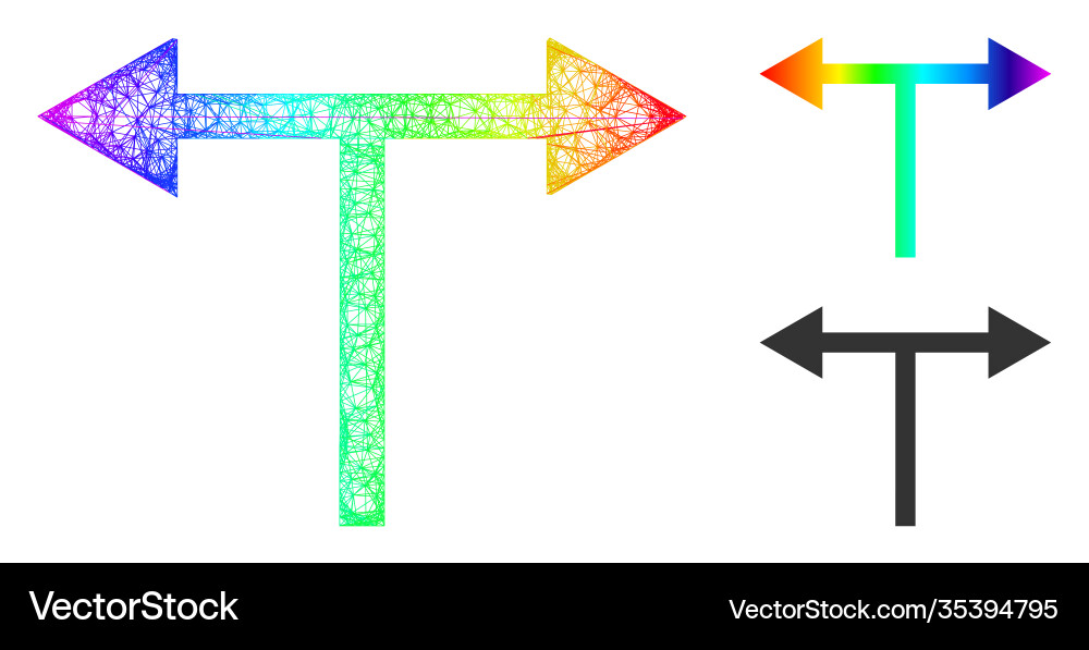 Spectral net gradient bifurcation arrows left Spectral net gradient bifurcation arrows left vector image