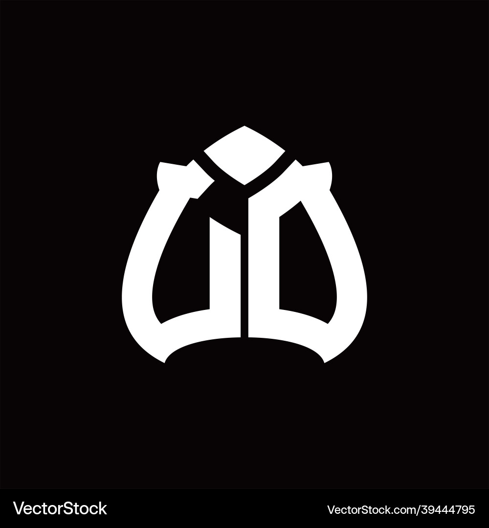 Ud logo monogram with spade shape design template Vector Image