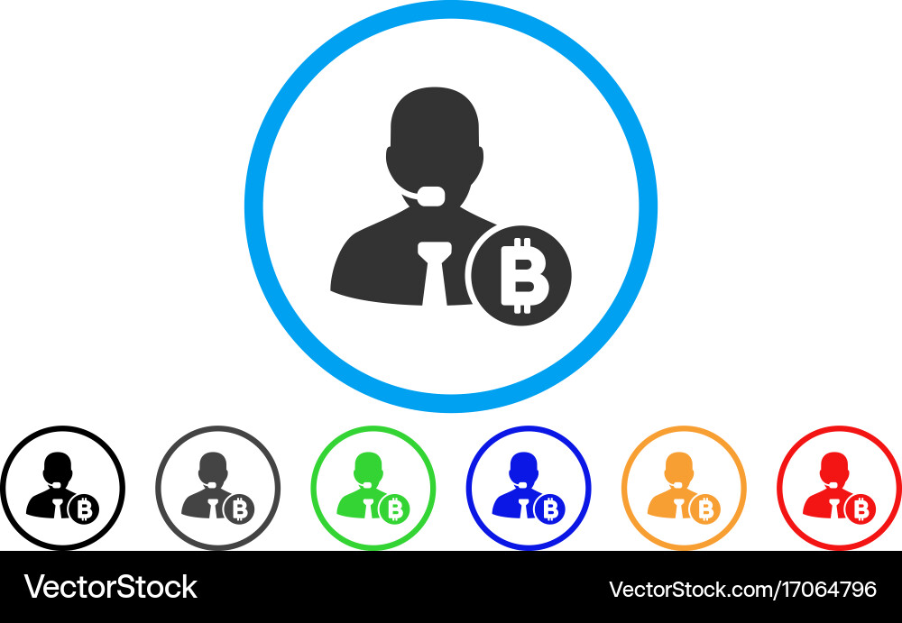 Bitcoin call operator flat icon vector image