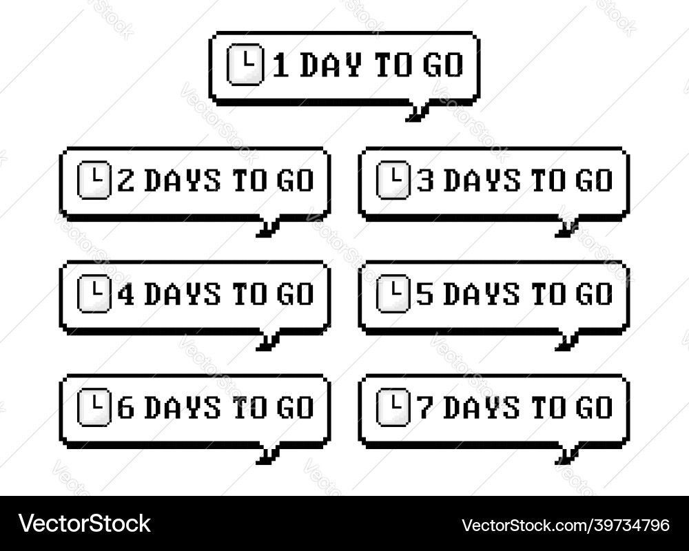 Days countdown go in speech bubble collections Vector Image