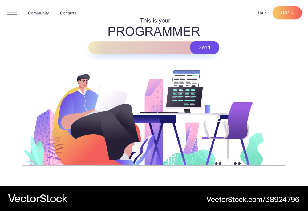 Entwickler Coding Concept - Web Page vektorbild