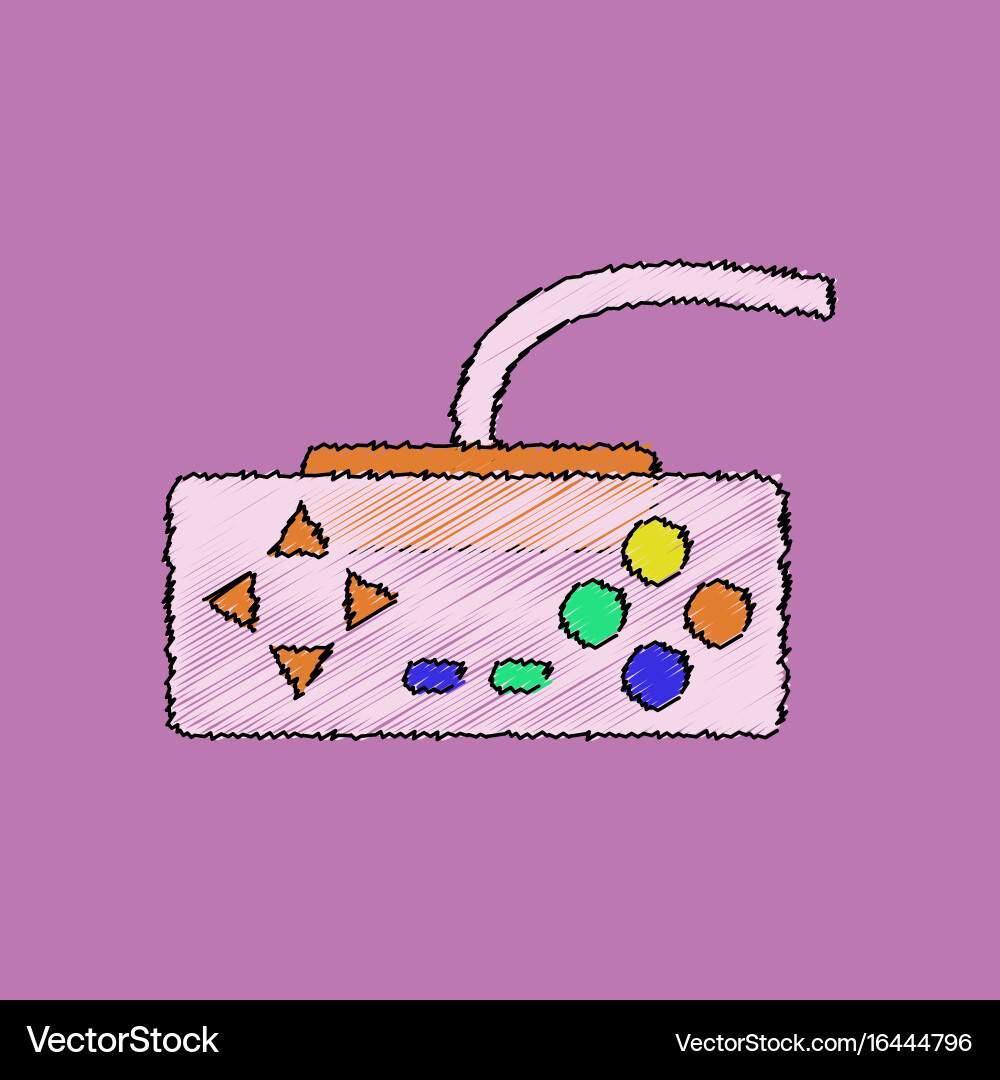 Flat shading style icon playing joystick vector image