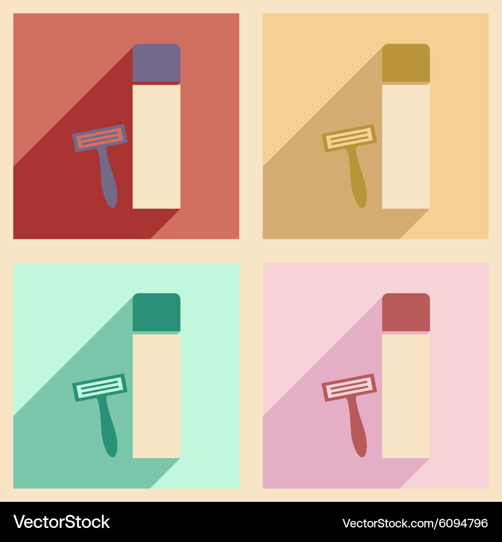 Flat with shadow concept and mobile application vector image