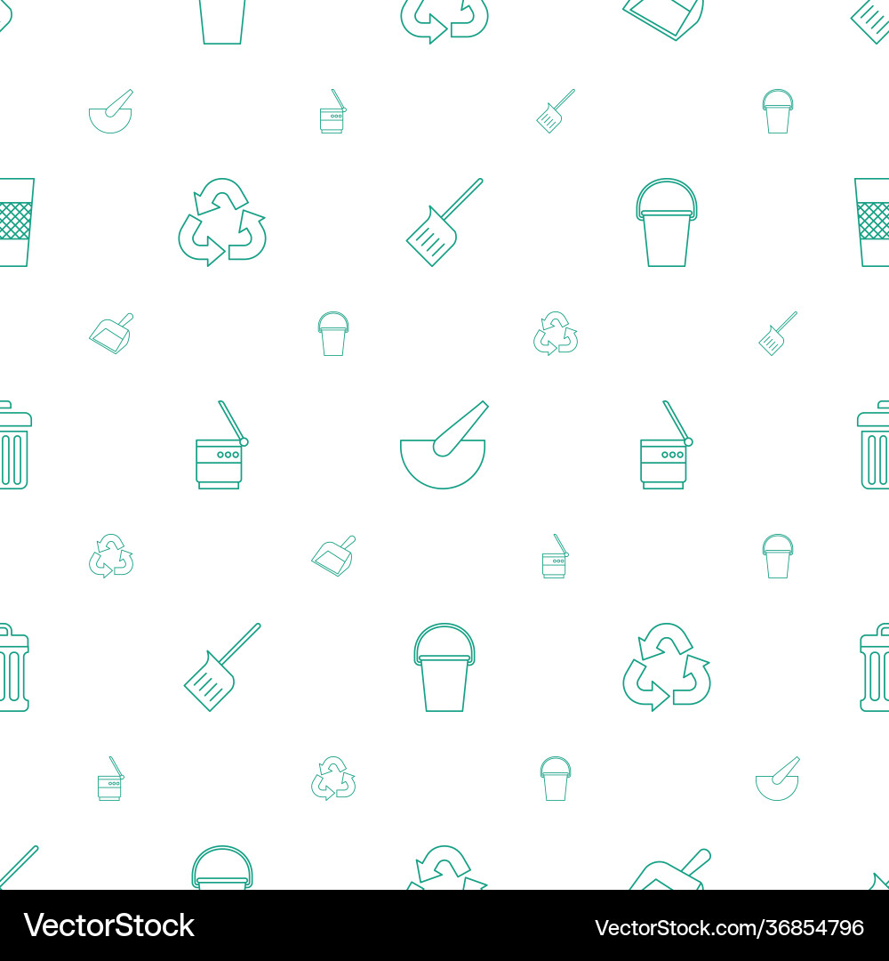 Garbage icons pattern seamless white background Garbage icons pattern seamless white background Vector Image