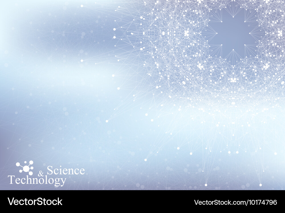 Geometric abstract connected line with dots big vector image