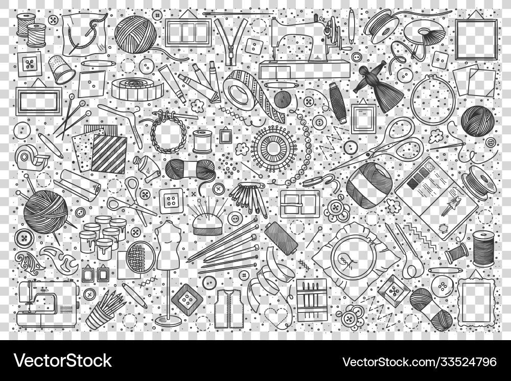 Handmade doodle set Royalty Free Vector Image - VectorStock