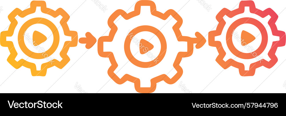 Interconnected Gears Automation Icon Vector Image