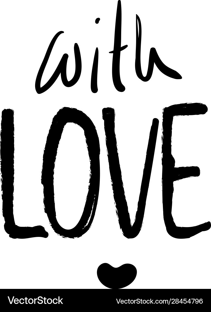 Mit Liebe Handschrift Inschrift positiv Mit Liebe Handschrift Inschrift positiv vektorbild
