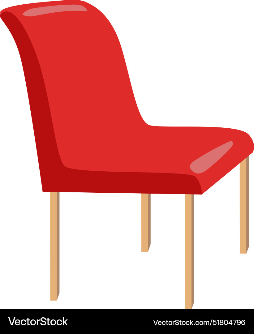 Red sitting plastic chair isolated on white Vector Image