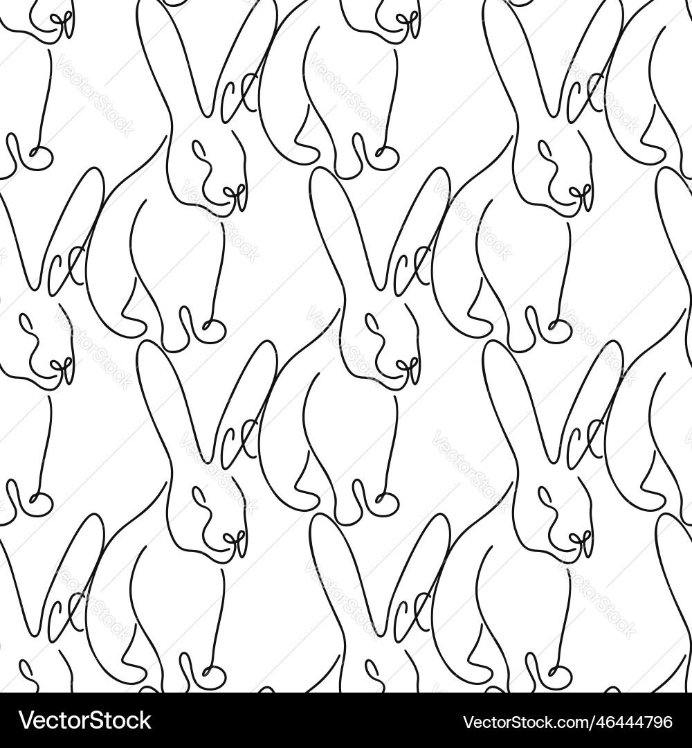 Seamless pattern with rabbits in line Seamless pattern with rabbits in line vector image