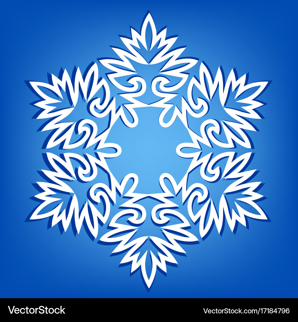 Snowflake with shadow Vector Image