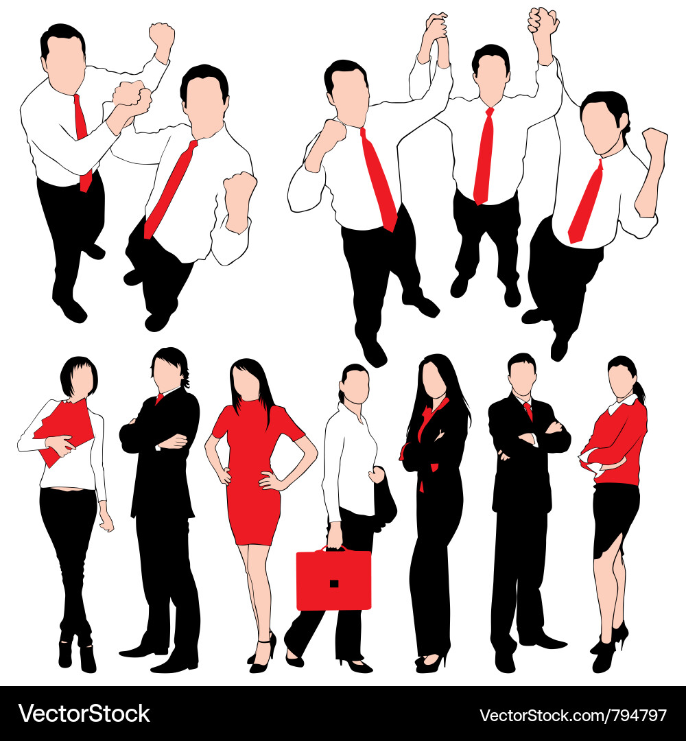Business Silhouettes - Professional Figures Vector Image
