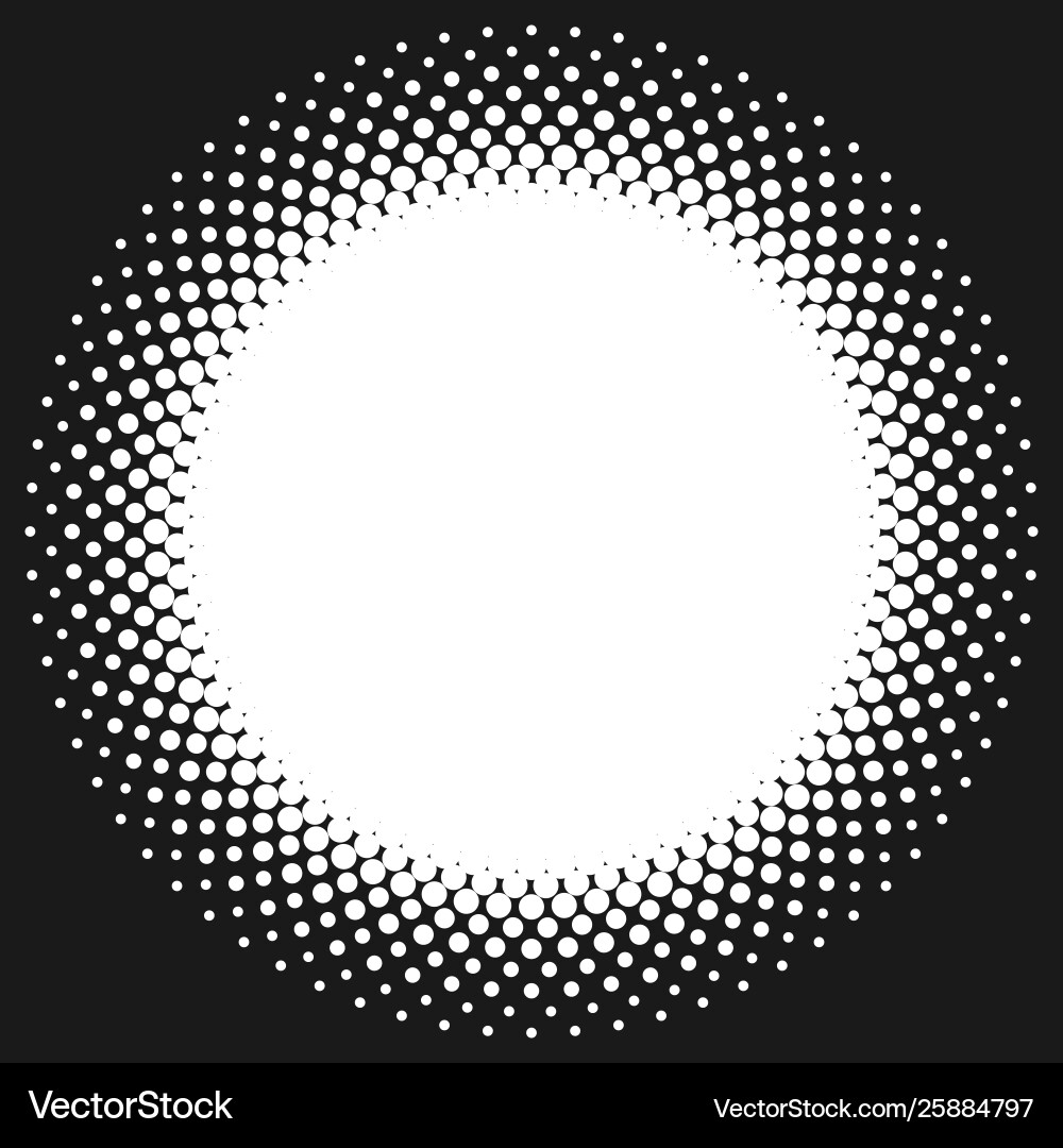 Circle shape halftone background abstract dots vector image