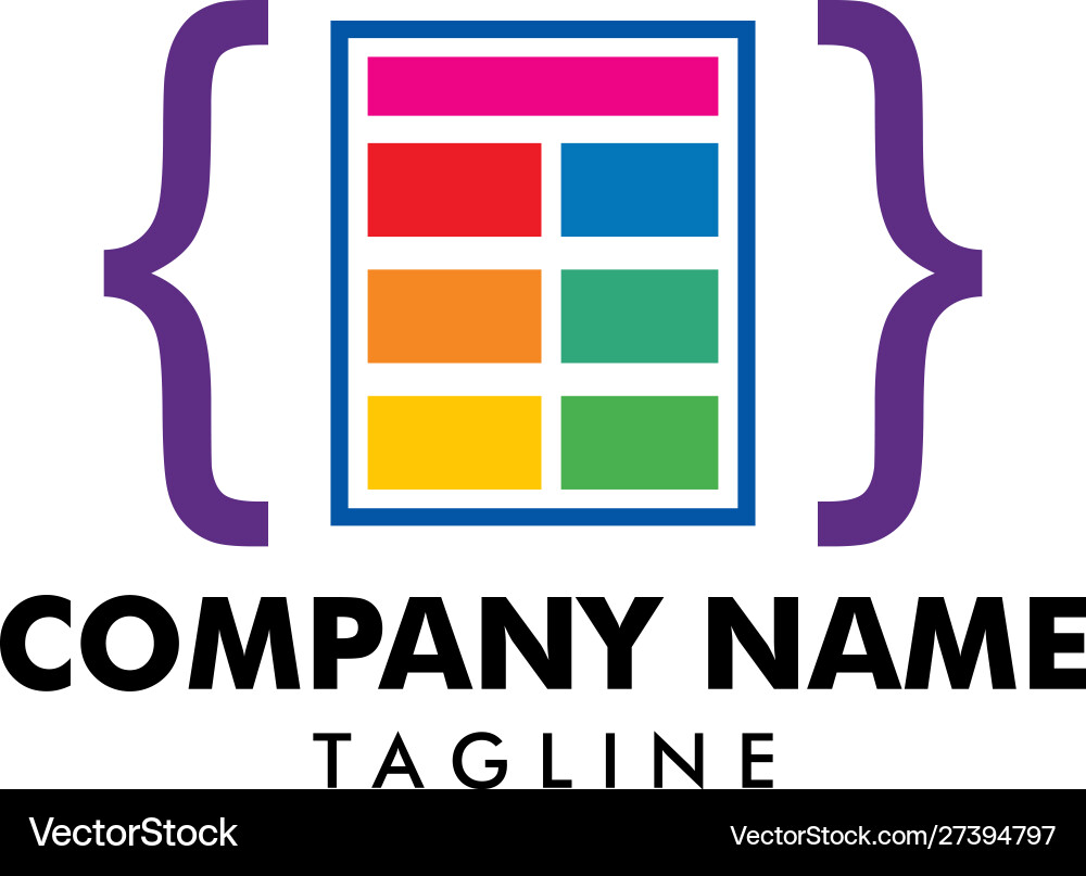 Coding icon logo template design Coding icon logo template design vector image