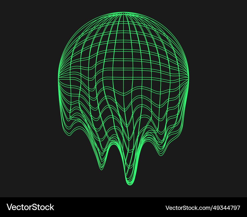 Cyber distorted shape retro punk design element Cyber distorted shape retro punk design element vector image