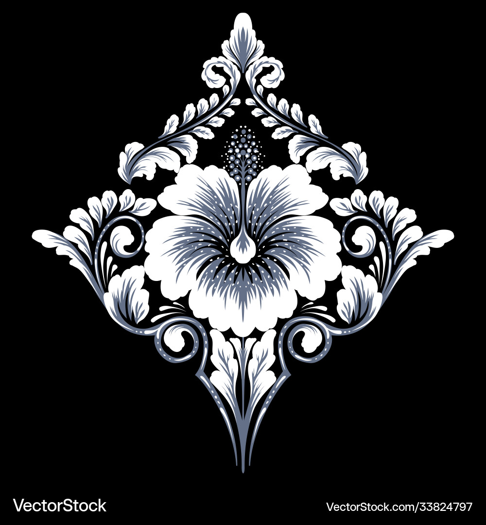 Damask element isolated central Vector Image
