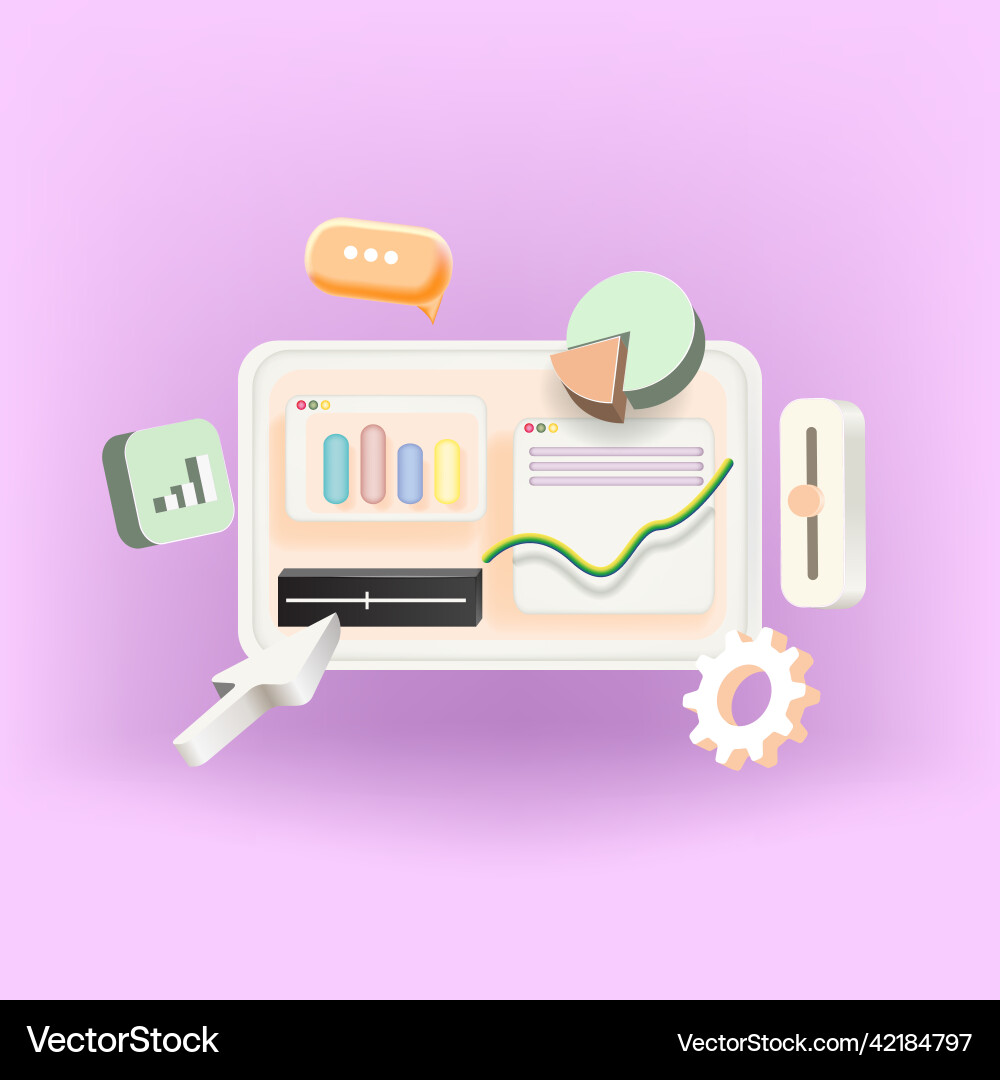Data analytics dashboard and business finance Vector Image